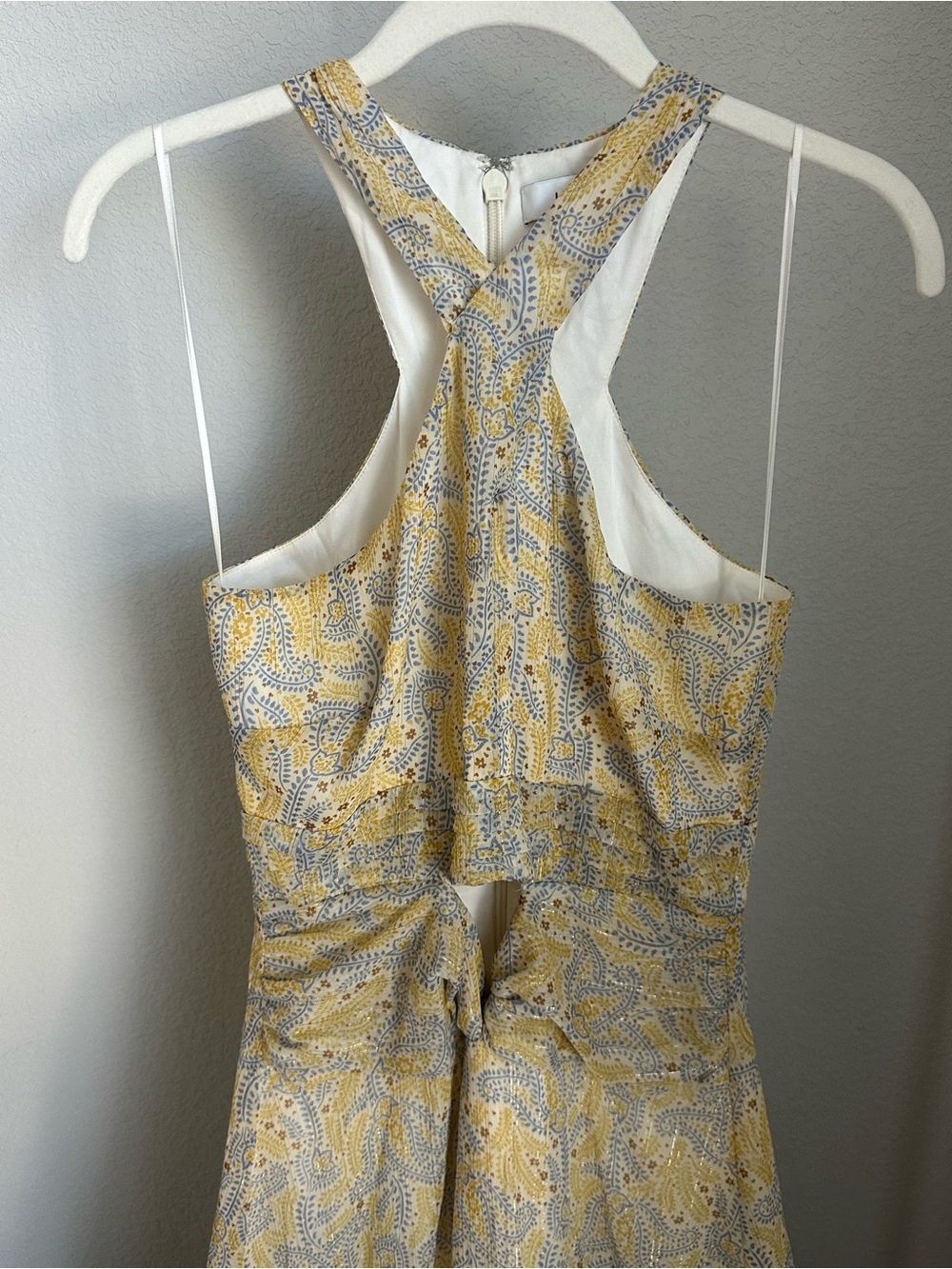 Likely Yellow Paisley Racerback Maxi Dress Size 2 Cutout - Picture 2 of 7